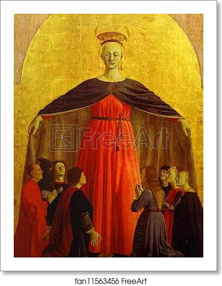 Free art print of Main panel of the Polyptych of the Misericordia. Madonna of Mercy by Piero Della Francesca