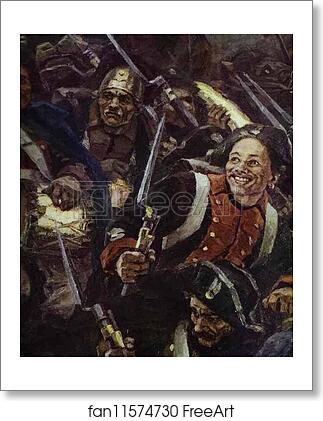 Free art print of Russian Troops under Suvorov Crossing the Alps. Detail by Vasily Surikov