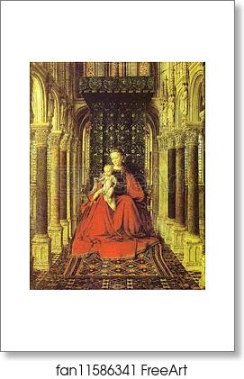 Free art print of The Virgin and Child in a Church (central section of a portable altar) by Jan Van Eyck