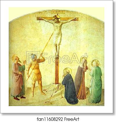 Free art print of St. Dominic with the Crucifix - Piercing of the Christ's Side by Fra Angelico