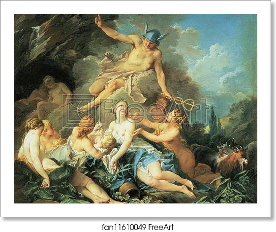 Free art print of Mercury Confiding the Infant Bacchus to the Nymphs by François Boucher