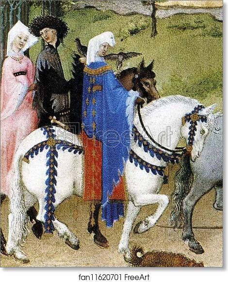 Free art print of Les trÄ�s riches heures du Duc de Berry. August. Chateau d'Etampes. Detail by Limbourg Brothers