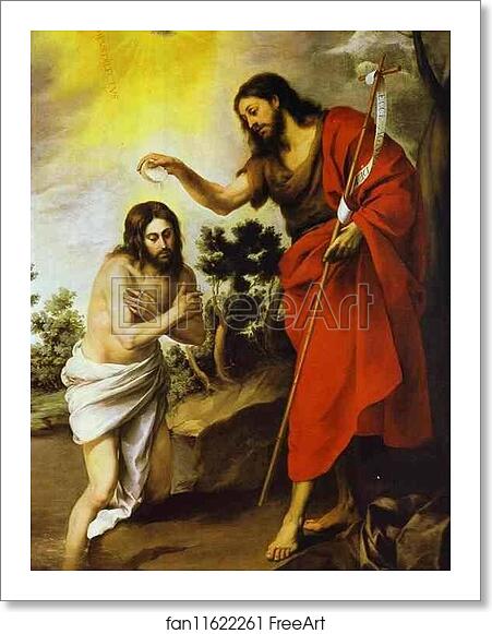 Free art print of The Baptism of Christ by Bartolomé Esteban Murillo