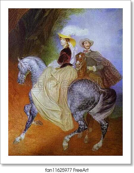 Free art print of Portrait of Ye. Mussart and E. Mussart. (Riders) by Karl Brulloff