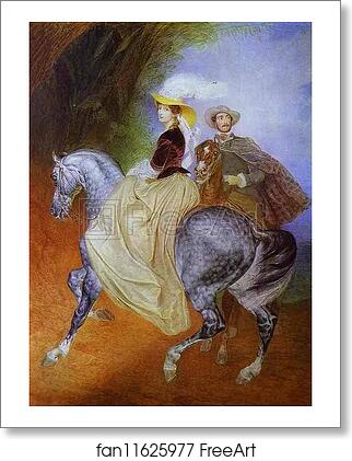 Free art print of Portrait of Ye. Mussart and E. Mussart. (Riders) by Karl Brulloff
