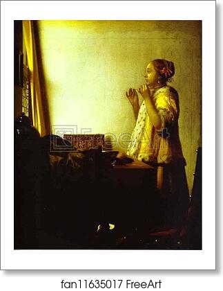 Free art print of Woman with a Pearl Necklace by Jan Vermeer