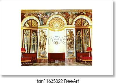 Free art print of Frescoes on the west wall by Eugène Delacroix