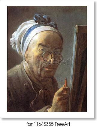 Free art print of Self-Portrait at an Easel by Jean-Baptiste-Simeon Chardin