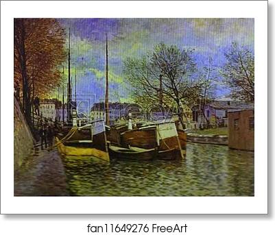 Free art print of The St. Martin Canal in Paris by Alfred Sisley