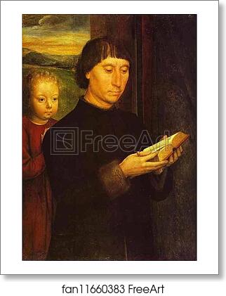 Free art print of Portrait of a Reading Man by Hans Memling