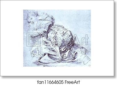 Free art print of Young Woman Kneeling by Peter Paul Rubens
