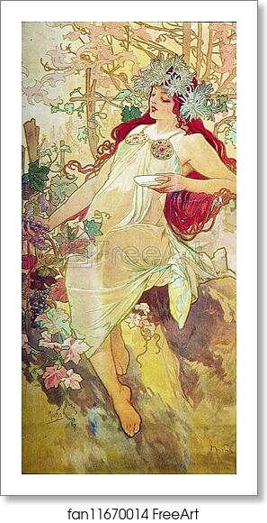 Free art print of Autumn by Alphonse Mucha Free art print of Autumn by Alphonse Mucha