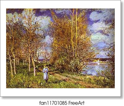 Free art print of Small Meadows in Spring - By by Alfred Sisley