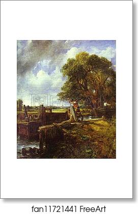 Free art print of The Lock (A Boat Passing a Lock) by John Constable