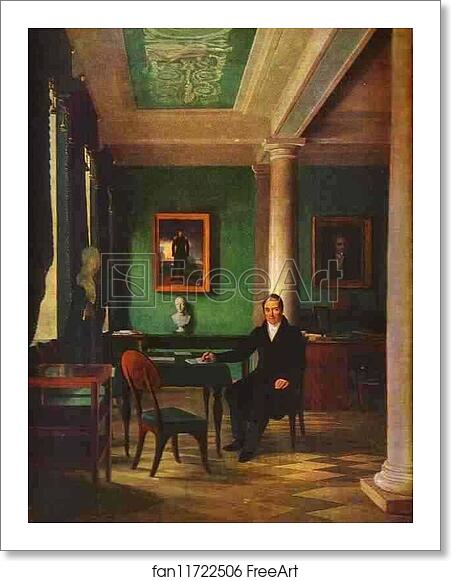 Free art print of Portrait of the State Chancellor of the Internal Affairs, Prince Victor Pavlovich Kochubey in his Study by Alexey Venetsianov