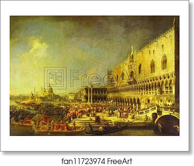 Free art print of The Reception of the French Ambassador in Venice by Giovanni Antonio Canale, Called Canaletto