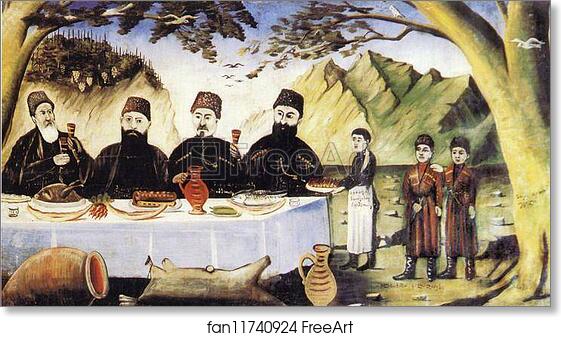 Free art print of Feast at Gvimradze by Niko Pirosmani