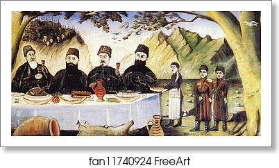 Free art print of Feast at Gvimradze by Niko Pirosmani