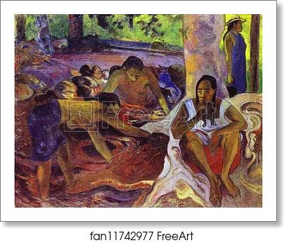 Free art print of The Fisherwomen of Tahiti by Paul Gauguin