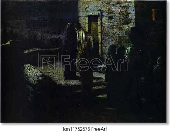 Free art print of Christ and the Disciples Going out into the Garden of Gethsemane after the Last Supper by Nikolay Gay