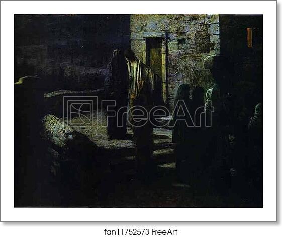 Free art print of Christ and the Disciples Going out into the Garden of Gethsemane after the Last Supper by Nikolay Gay