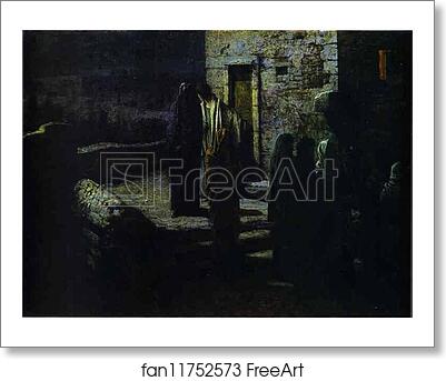Free art print of Christ and the Disciples Going out into the Garden of Gethsemane after the Last Supper by Nikolay Gay