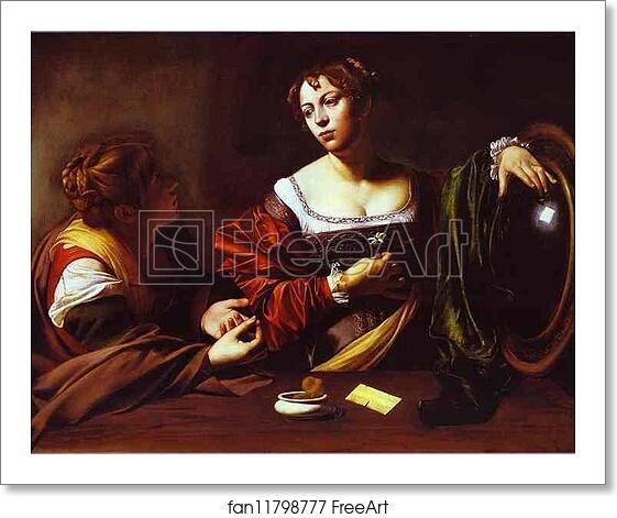 Free art print of The Conversion of Mary Magdalen by Caravaggio