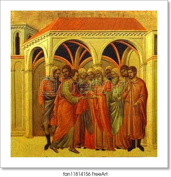 Free art print of Maestà (back, central panel) The Betrayal by Judas by Duccio Di Buoninsegna Free art print of Maestà (back, central panel) The Betrayal by Judas by Duccio Di Buoninsegna