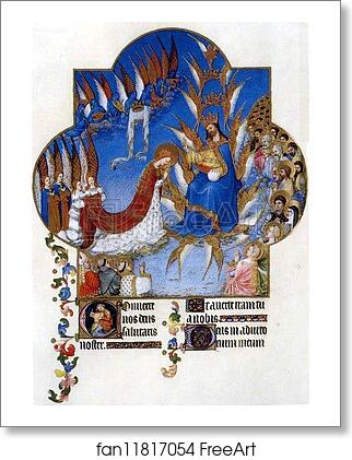 Free art print of Les trÄ�s riches heures du Duc de Berry. Coronation of Mary by Limbourg Brothers