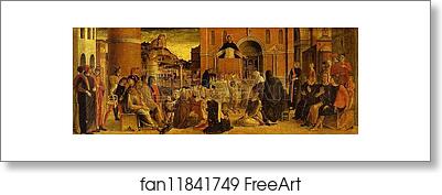 Free art print of Miracles of St. Vincent Ferrar: He Raises Dead to Life by Giovanni Bellini