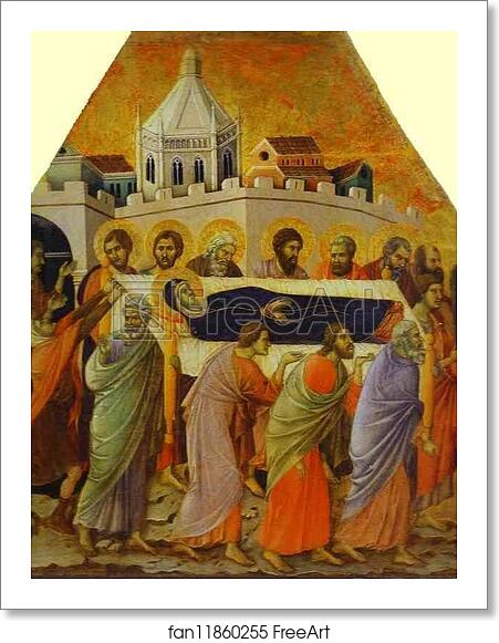 Free art print of Maestà (front, crowning panels) The Funeral Procession. Detail by Duccio Di Buoninsegna Free art print of Maestà (front, crowning panels) The Funeral Procession. Detail by Duccio Di Buoninsegna