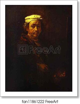 Free art print of Self-Portrait at the Easel by Rembrandt Harmenszoon Van Rijn