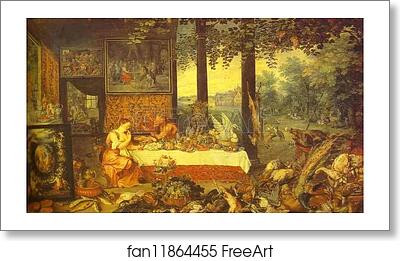 Free art print of Allegory of Taste by Jan Brueghel The Elder