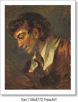 Free art print of Head of a Young Man by Jean-Honoré Fragonard