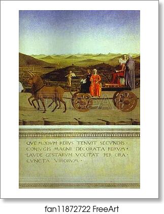 Free art print of Allegorical Triumph of Federico da Mantefeltro. Reverse of Portraits of Batista Sforza by Piero Della Francesca