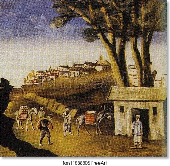 Free art print of Kakhetia Sagas. Alazan Valley. Detail by Niko Pirosmani