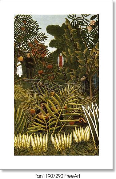Free art print of Exotic Landscape./ Paysage exotique by Henri Rousseau