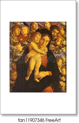 Free art print of Madonna with Child and Angels by Andrea Mantegna