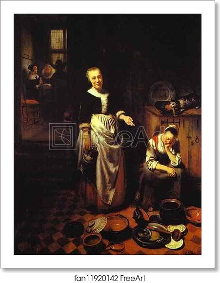 Free art print of Interior with a Sleeping Maid and Her Mistress (The Idle Servant) by Nicolaes Maes Free art print of Interior with a Sleeping Maid and Her Mistress (The Idle Servant) by Nicolaes Maes