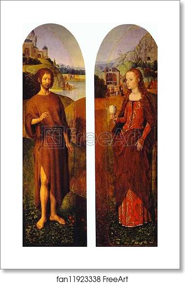 Free art print of St. John the Baptist and St. Mary Magdalen by Hans Memling