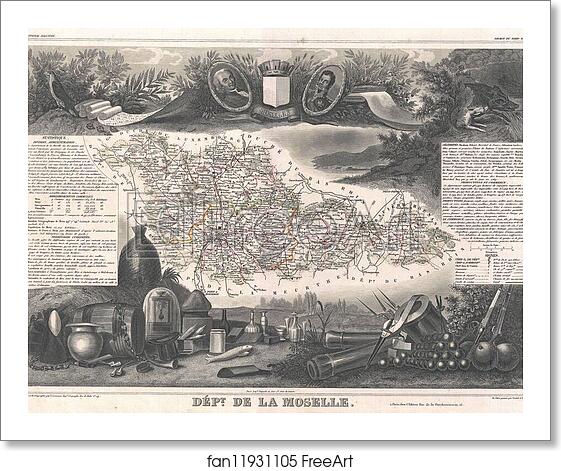 Free art print of Dept. de la Moselle. by Victor Jules Levasseur