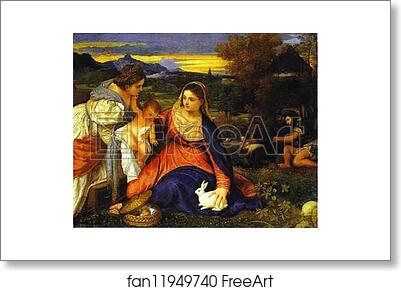 Free art print of Madonna and Child with St. Catherine and a Rabbit by Titian