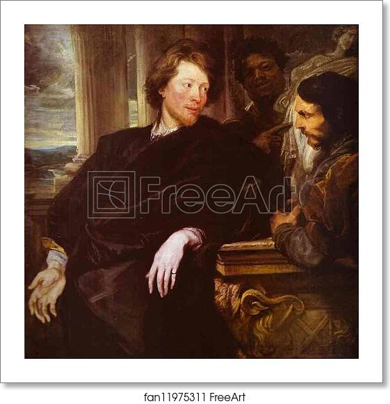 Free art print of George Gage, Looking at a Statuette by Sir Anthony Van Dyck