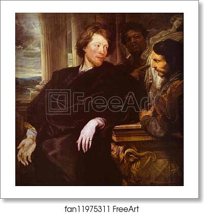 Free art print of George Gage, Looking at a Statuette by Sir Anthony Van Dyck