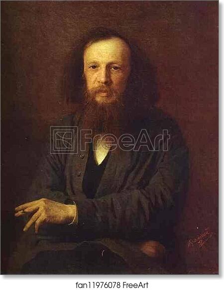 Free art print of Portrait of Dmitry Mendeleyev by Ivan Kramskoy