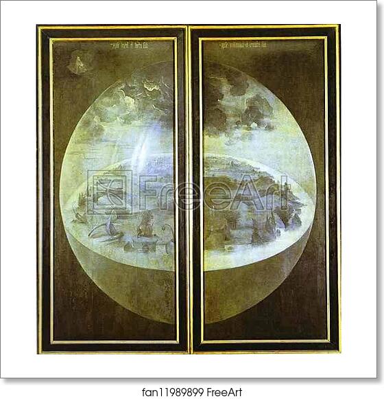 Free Art Print Of Creation Of The World By Hieronymus Bosch C 1504 1510 Closed Outer Wings Of The Triptych The Garden Of Earthly Delights Grisaille On Panel Museo Del Prado Madrid Spain