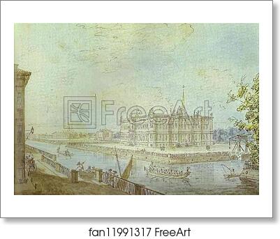 Free art print of View of the Mikhailovsky Castle in St. Petersburg by Fedor Alekseev