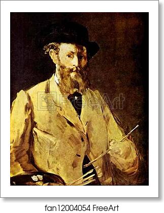 Free art print of Self-Portrait with a Palette by Edouard Manet