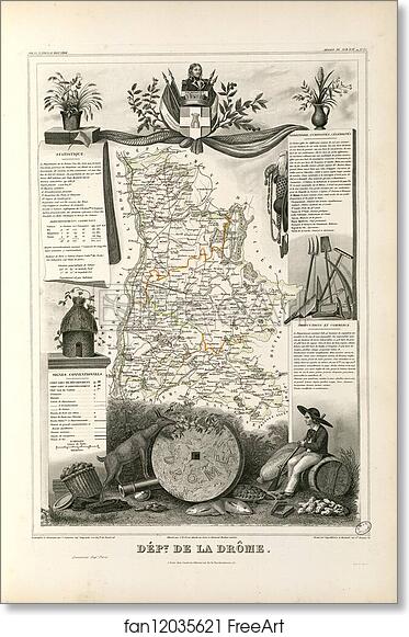 Free art print of Dépt. de la Drôme (région du sud-est) by Victor Jules Levasseur
