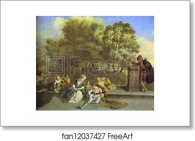 Free art print of Récréation Italienne by Jean-Antoine Watteau